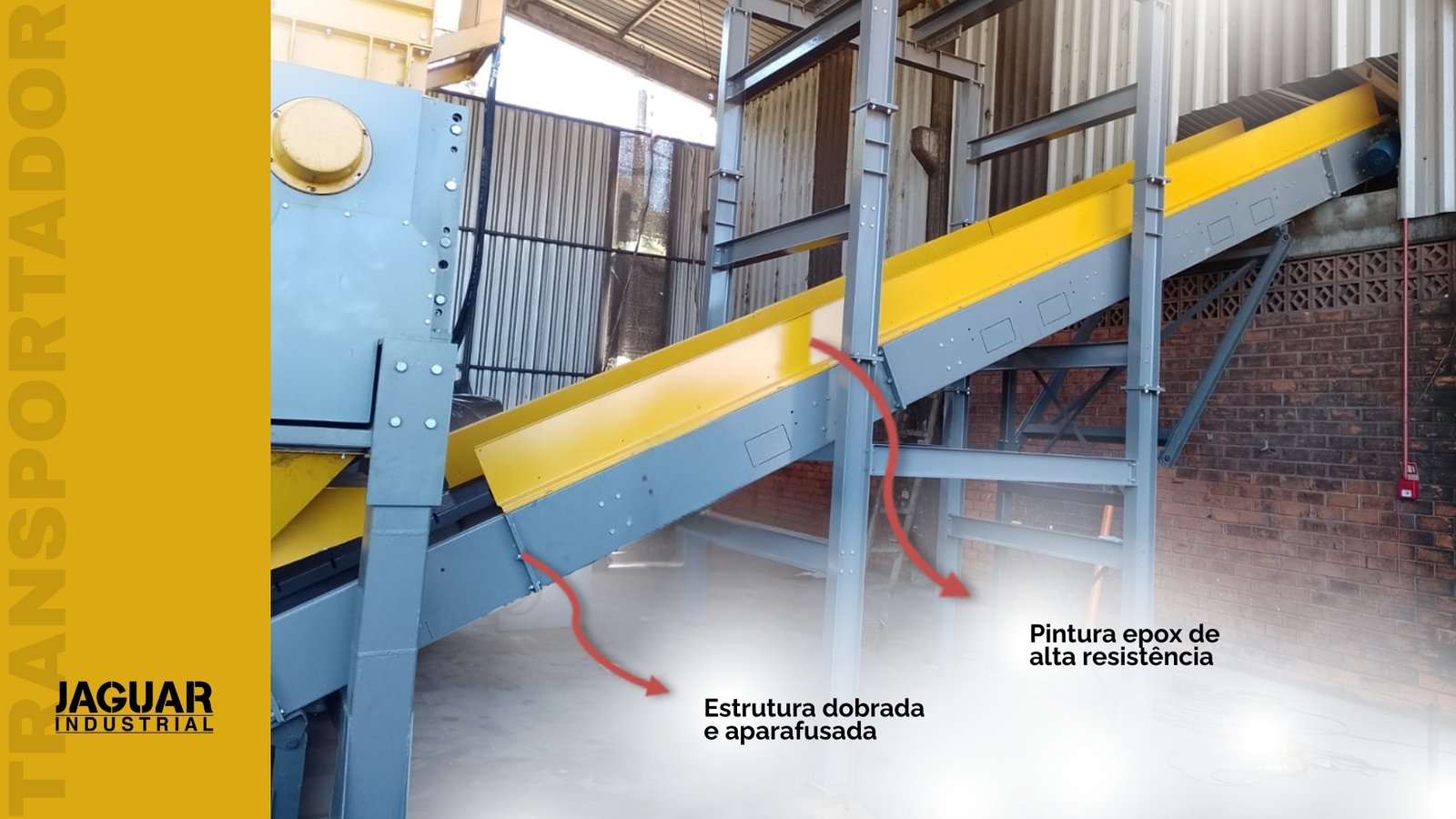 Transportador integrando linha de produção